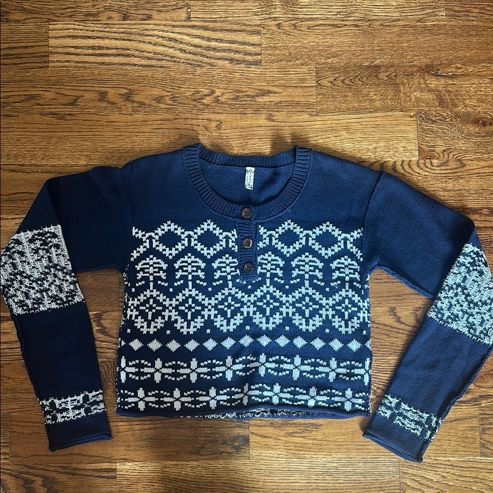 Free People Patterned Sweater Size S